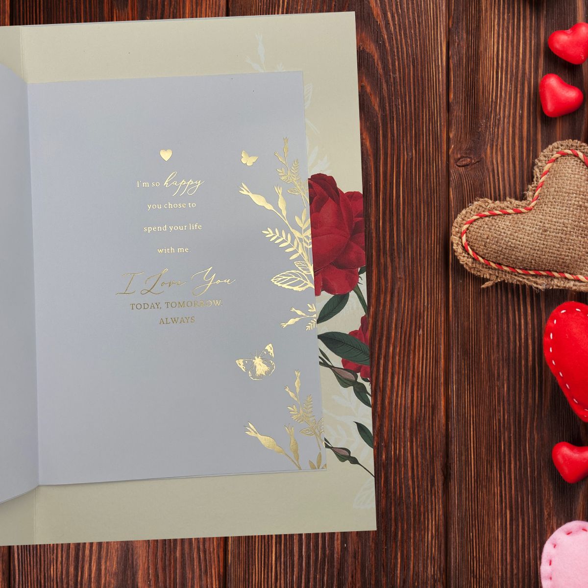 Wife Valentine's Day Large Card - RHS Red Rose