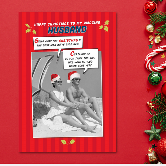 Husband Christmas Card - Not Now Jeff Humour