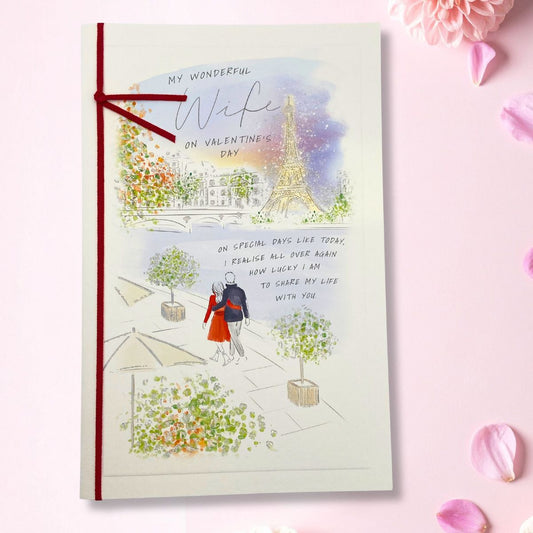 Wife Valentine's Day Large Card - Riverside Stroll