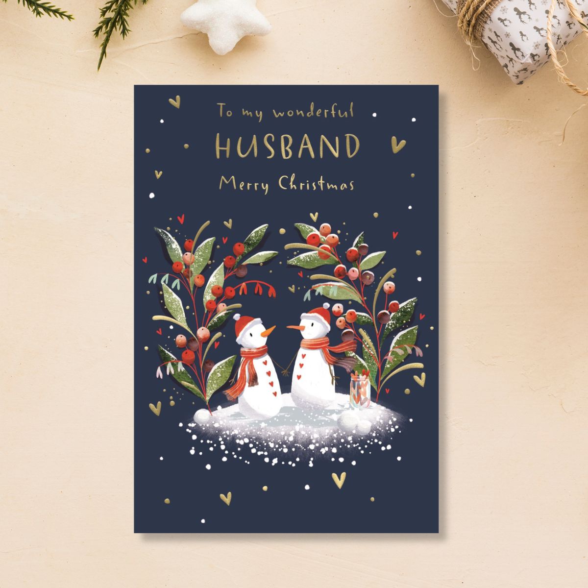 Husband Christmas Card - Big World Little Things Snowmen