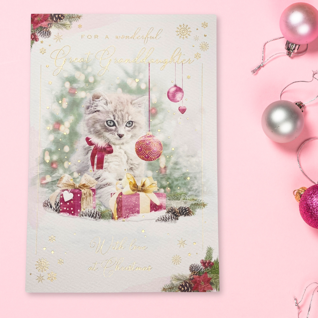 Great Granddaughter Christmas Card - Brighstone Cat & Gifts