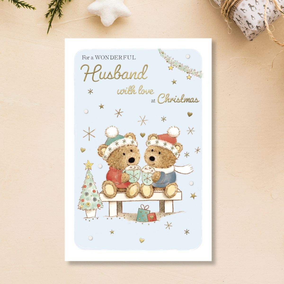 Husband Christmas Card - Barley Bear