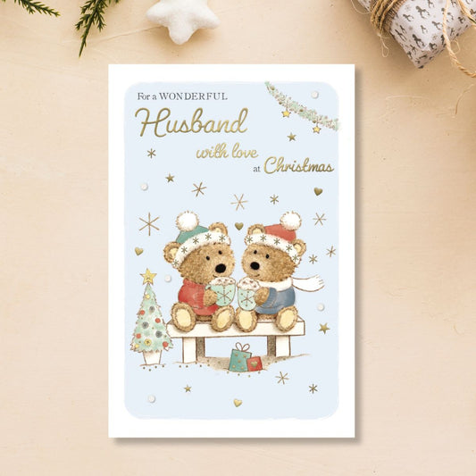 Husband Christmas Card - Barley Bear