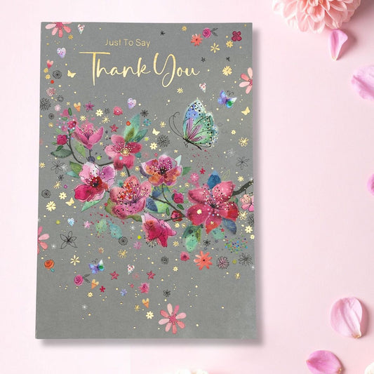 Thank You Card - Grace Floral Butterflies