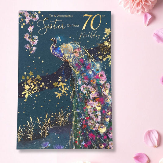 Sister 70th Birthday Card - Grace Peacock