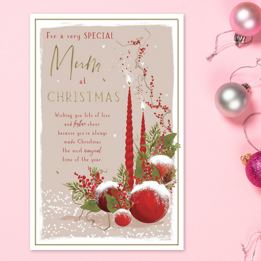 Mum Christmas Card - Large Skylight Candles