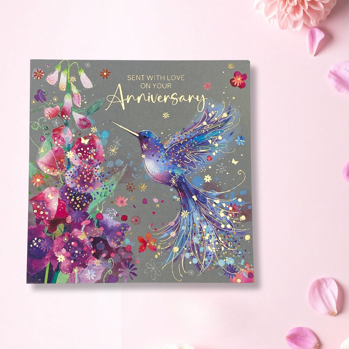 Happy Anniversary Card - Grace Hummingbird