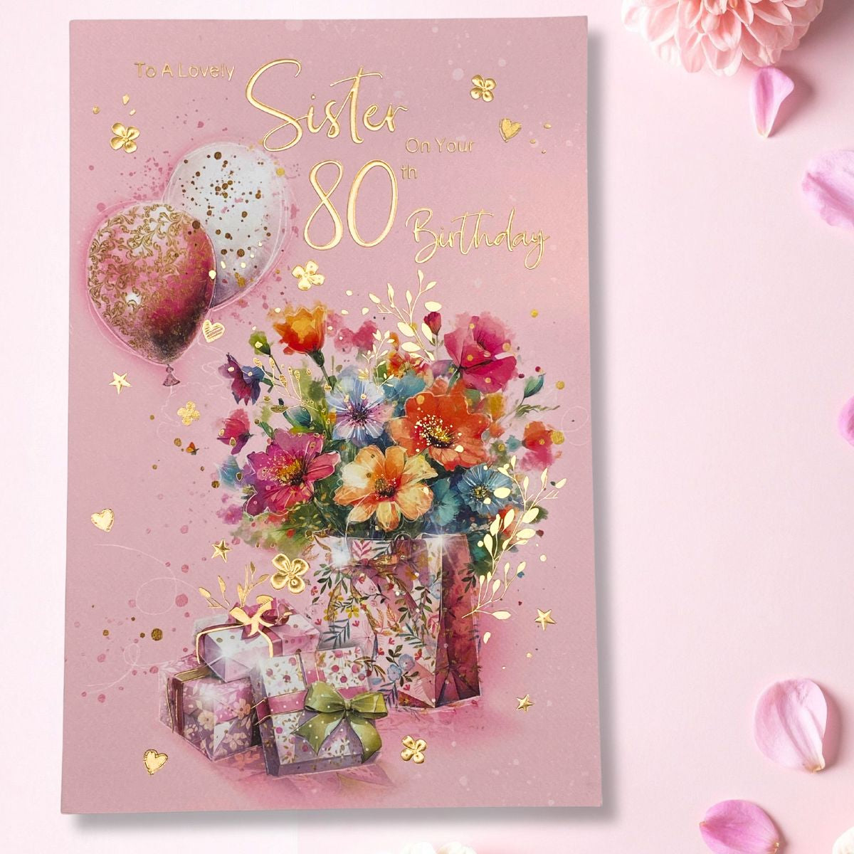 Sister 80th Birthday Card - Bliss Flowers & Balloons