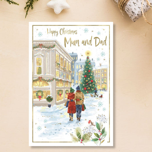 Mum & Dad Christmas Card - Awash With Colour