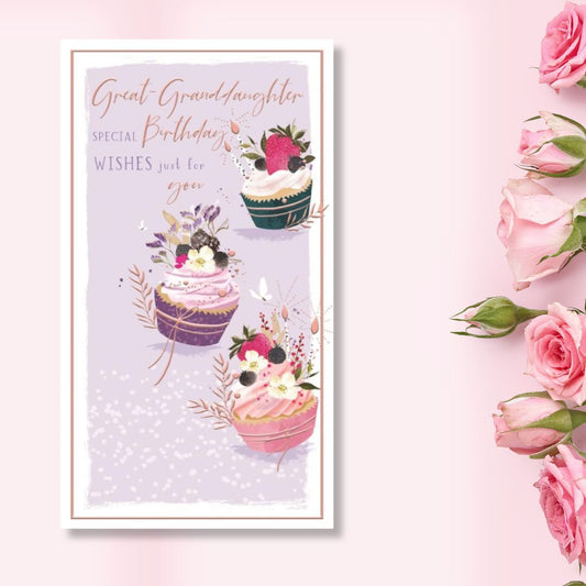 Great Granddaughter Birthday Card - Skylight Cupcakes