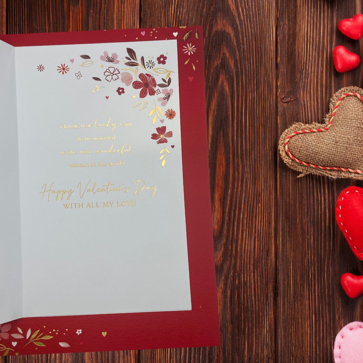 Wife Valentine's Day Large Card - Decoupage Butterflies