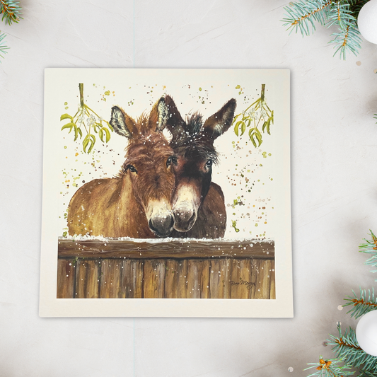 Open Christmas Card - Bree Merryn Donkeys