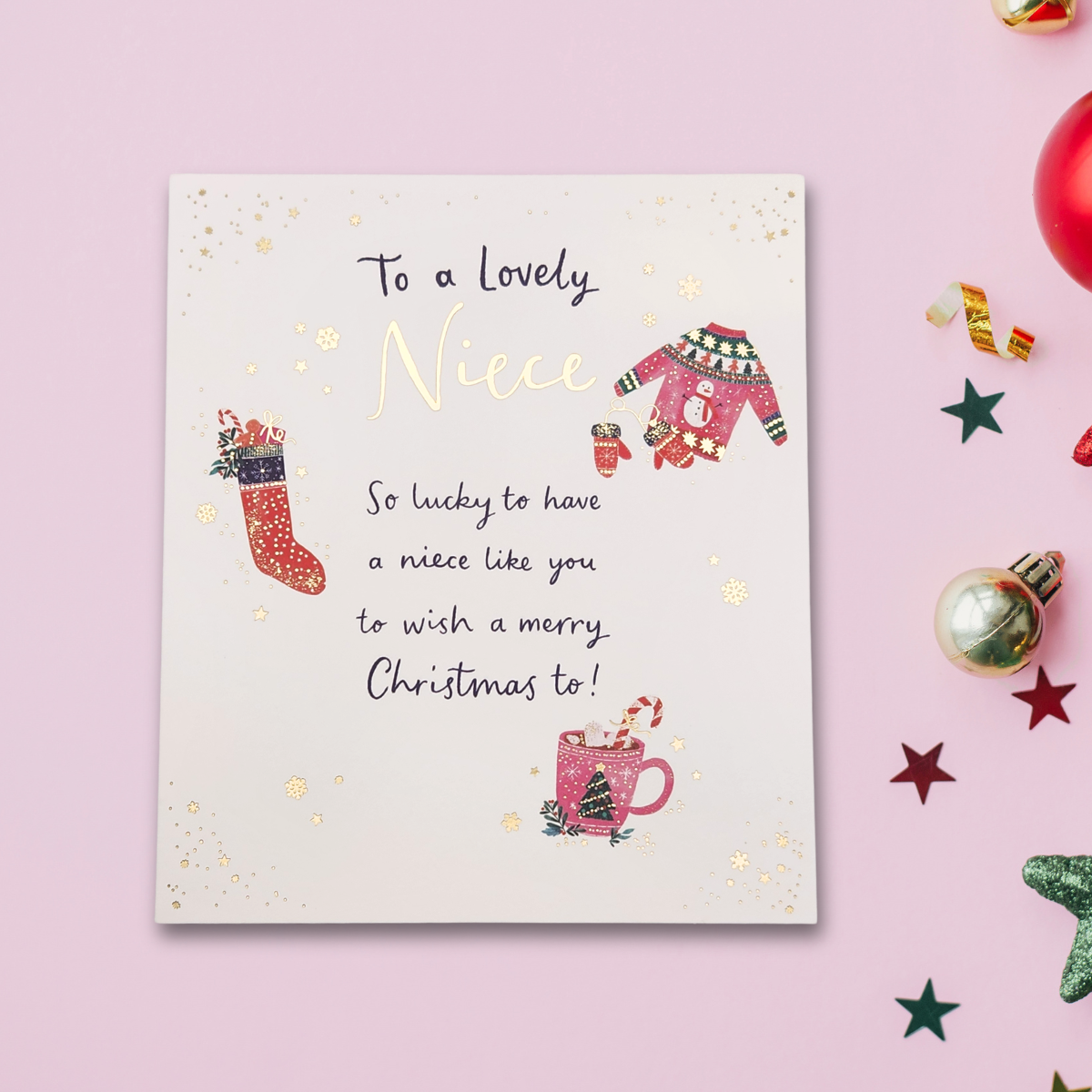 Niece Christmas Card - So Lucky To Have You
