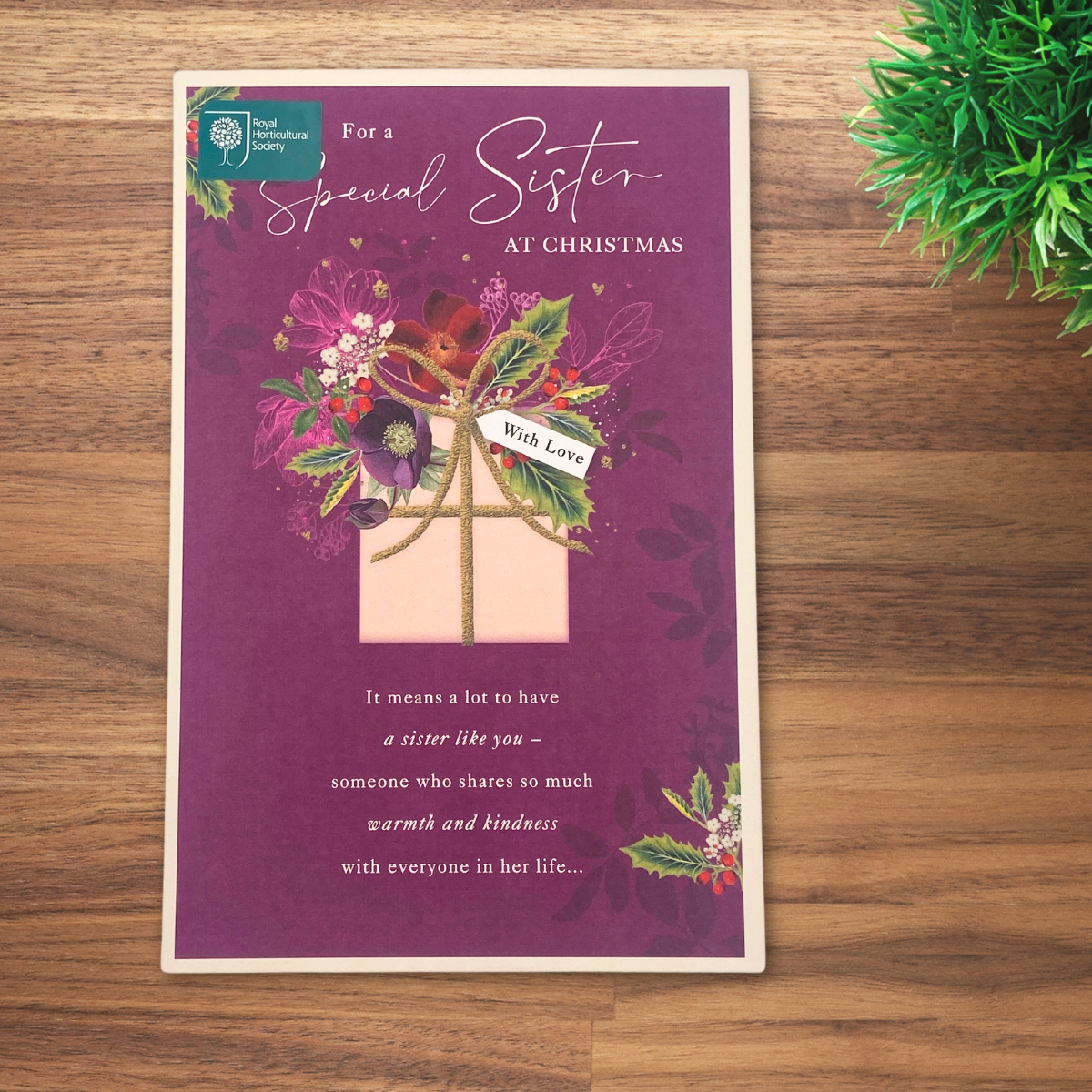 Sister Christmas Card - RHS Floral Gift