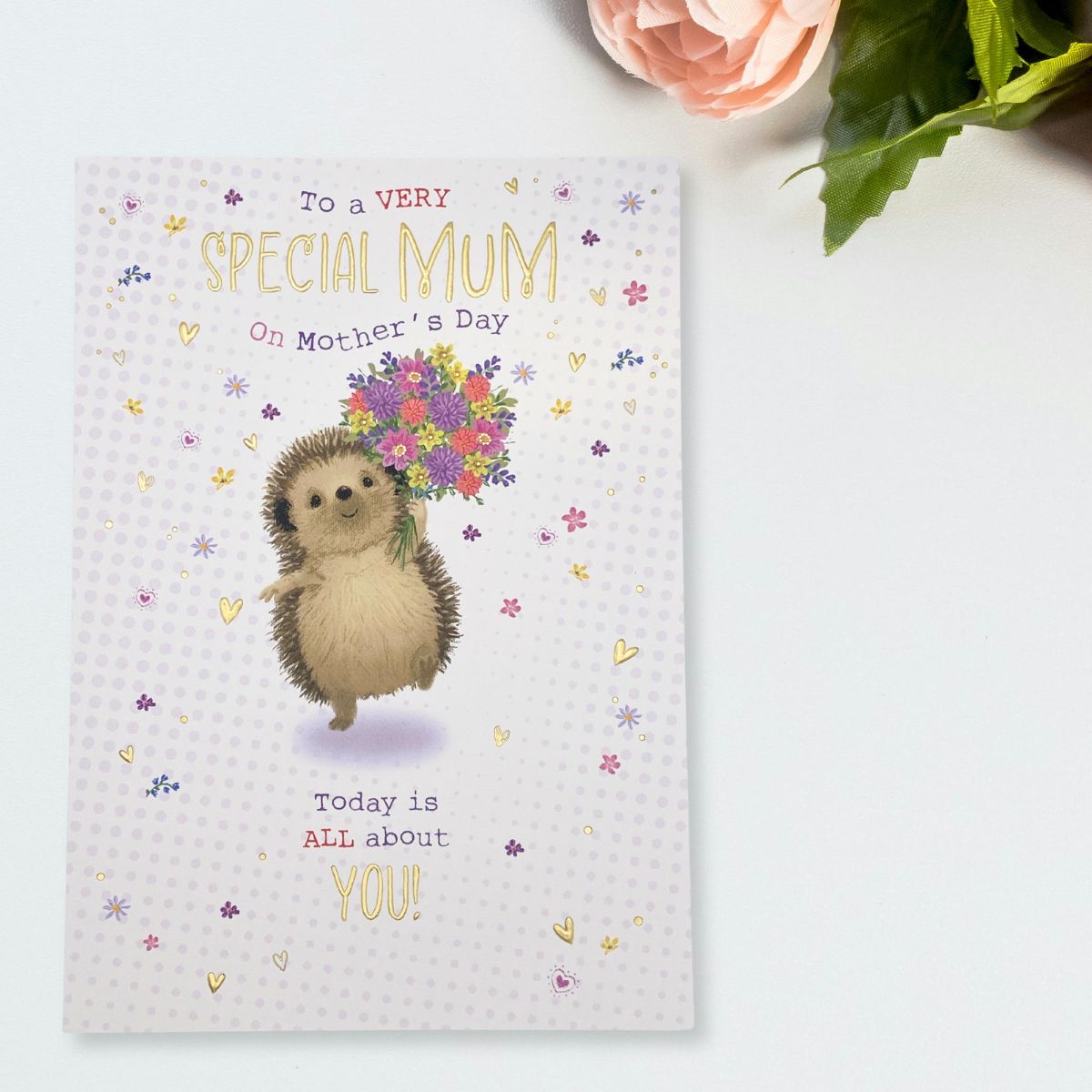 Mum Mother's Day Card - Hartley hedgehog Bouquet
