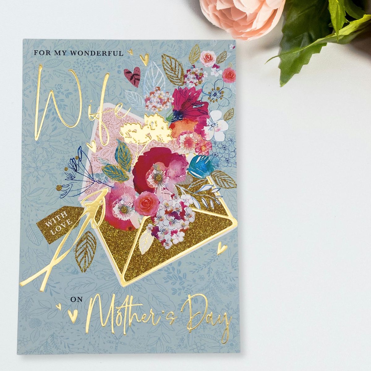 Wife Mother's Day Card - Floral Envelope