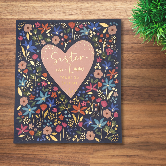 Sister-In-Law Birthday Card - Heart Of Flowers