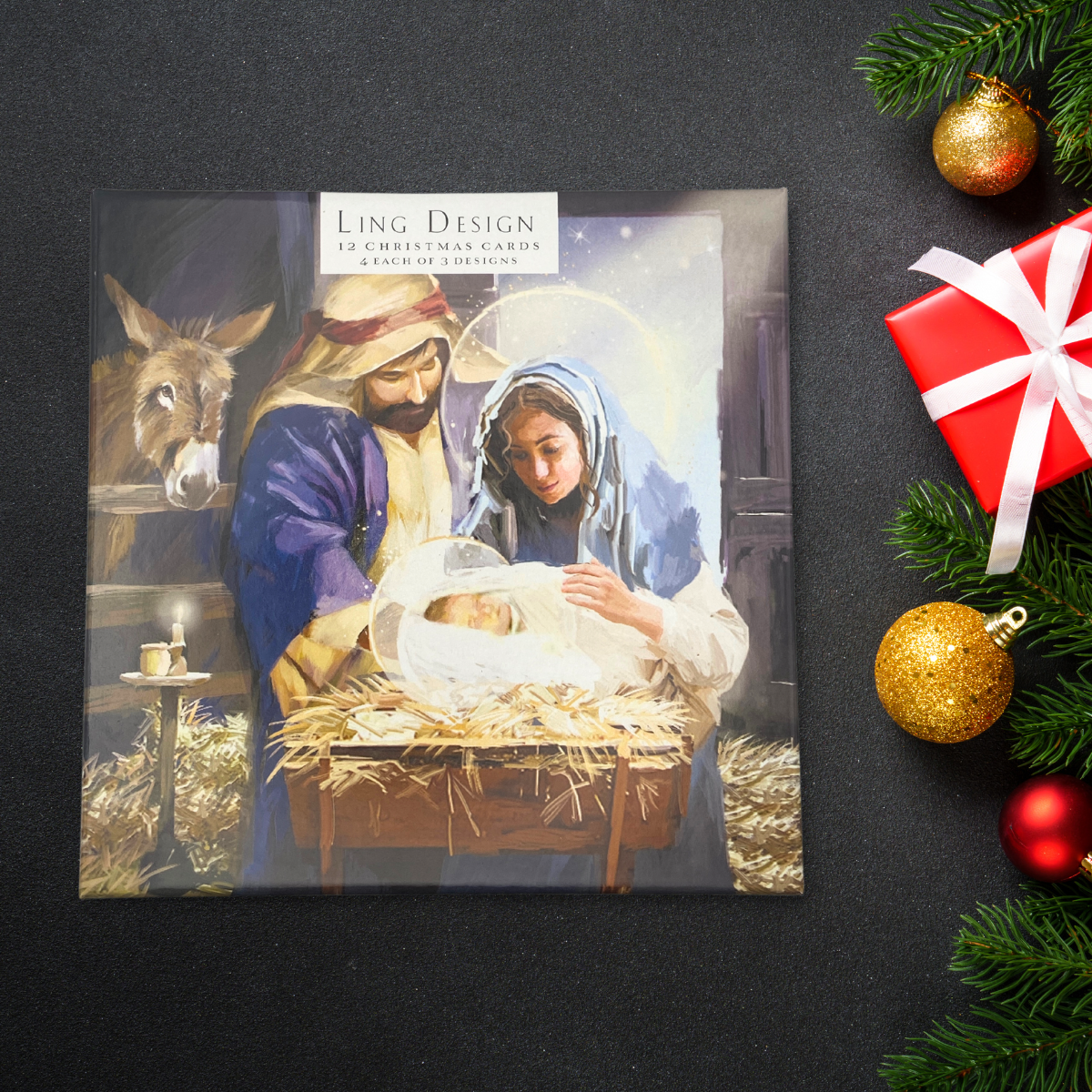 12 x Christmas Cards In Box - Nativity Scenes