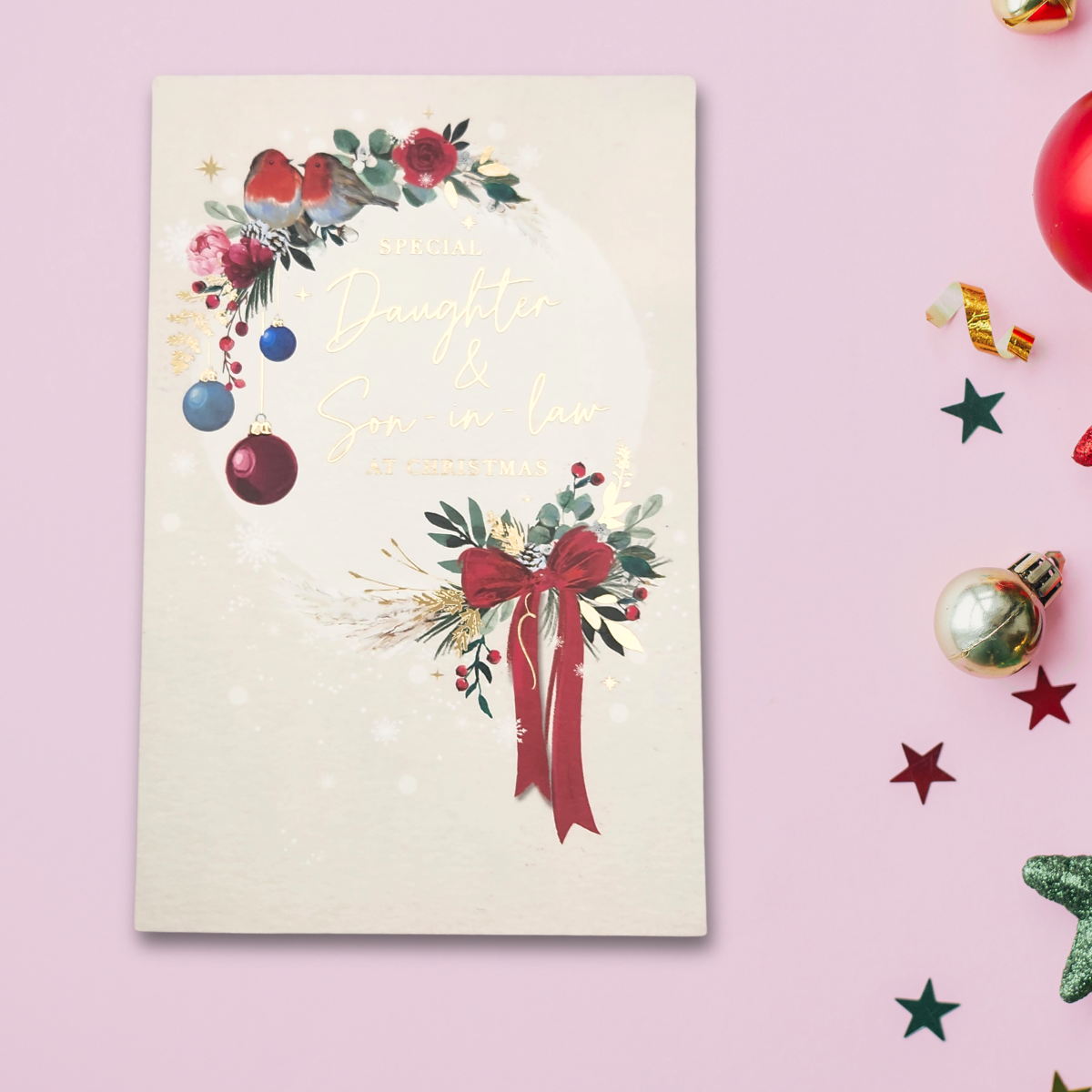 Daughter & Son-In-Law Christmas Card - Festive Garland