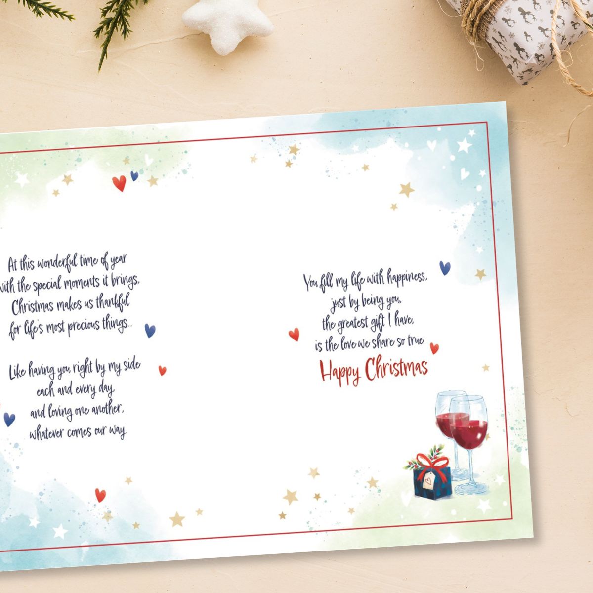 Husband Christmas Card - Awash With Colour Wine