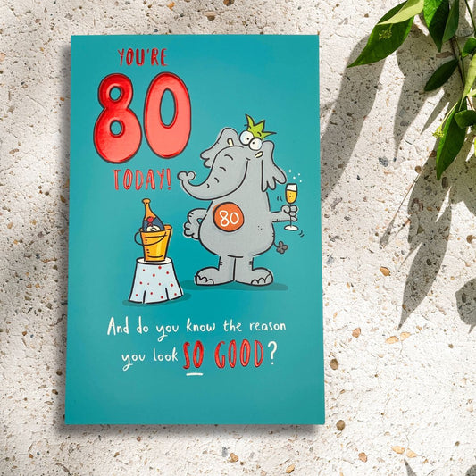 80th Birthday Card - Giggles