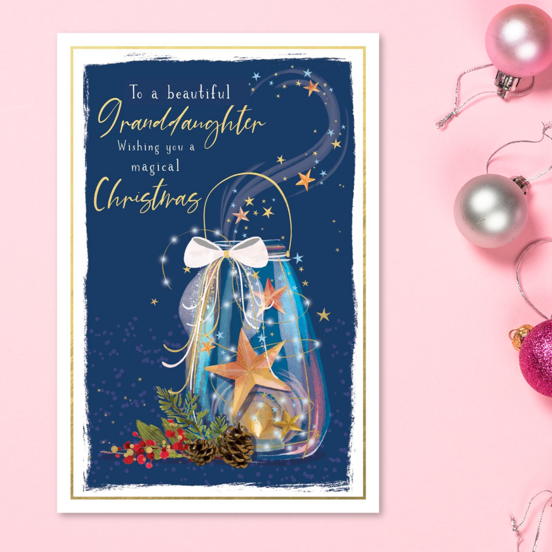 Granddaughter Christmas Card - Skylight Mason Jar