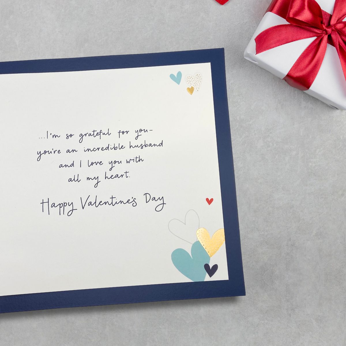 Husband Valentine's Day Large Card - Cut Out Hearts