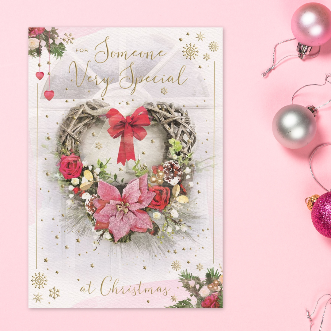 Someone Special Christmas Card - Brighstone Floral Heart Wreath