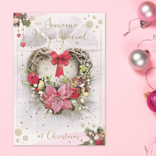 Someone Special Christmas Card - Brighstone Floral Heart Wreath