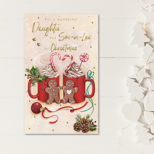Daughter & Son-In-Law Christmas Card - Just For You Hot Chocolates