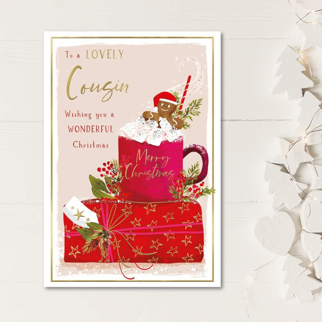 Cousin Christmas Card - Skylight Gingerbread Hot Chocolate