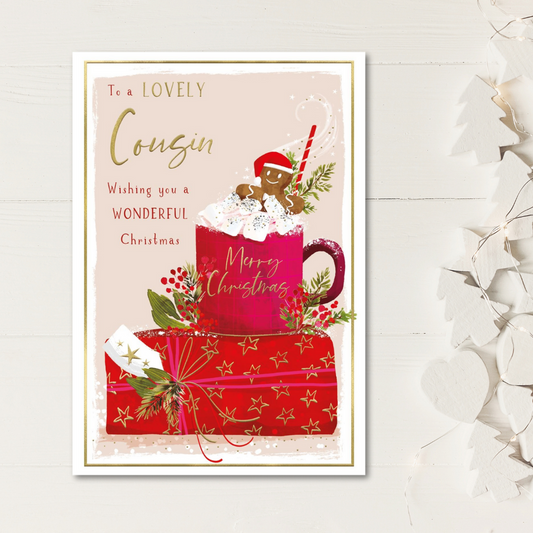 Cousin Christmas Card - Skylight Gingerbread Hot Chocolate