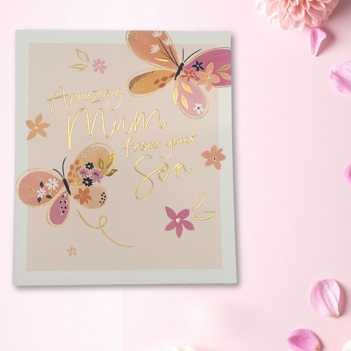 Mum From Son Mother's Day Card - Butterflies