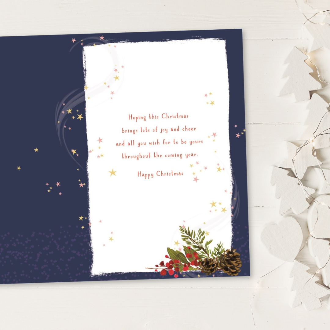 Niece Christmas Card - Skylight Mason Jar & Stars