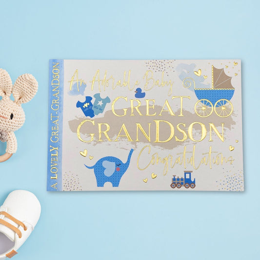 Birth Of Great Grandson Card - Sunny Daze Adorable Baby