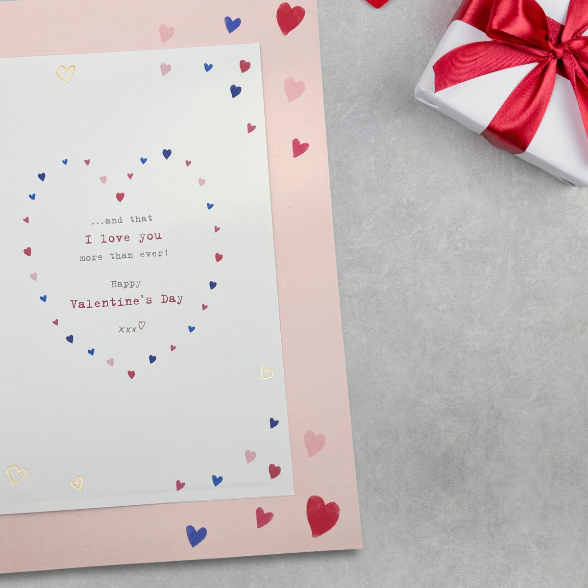 Fiancée Valentine's Day Large Card - Boofle Decoupage Hearts