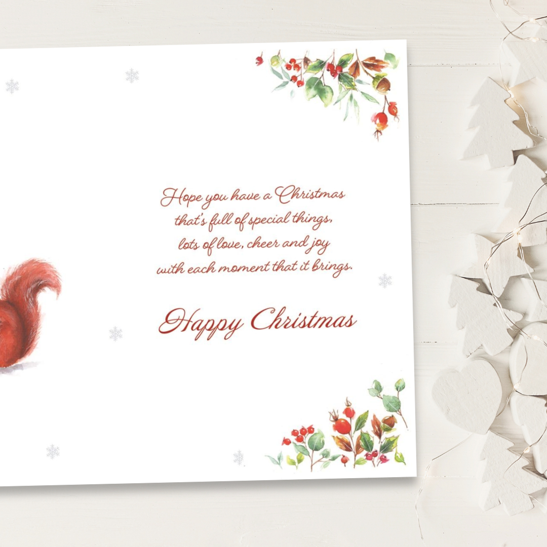 Friends Christmas Card - Squirrels & Nuts