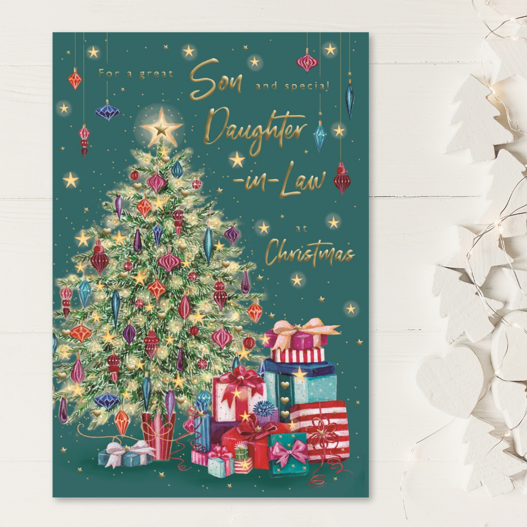 Son & Daughter-in-Law Christmas Card - Just For You Tree & Gifts