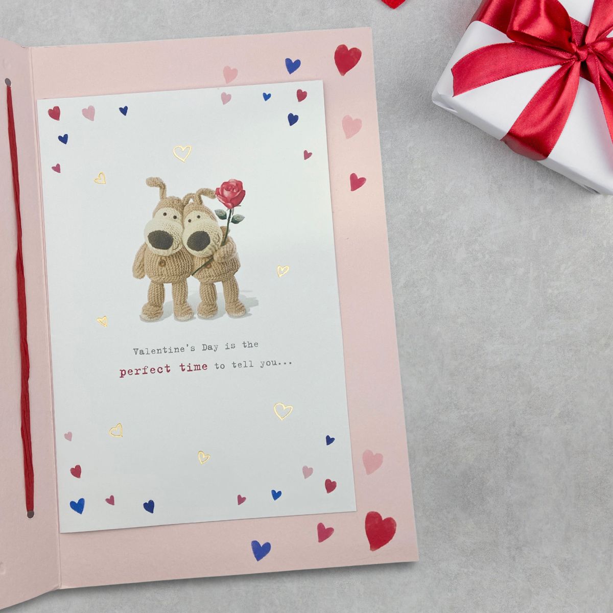 Fiancée Valentine's Day Large Card - Boofle Decoupage Hearts
