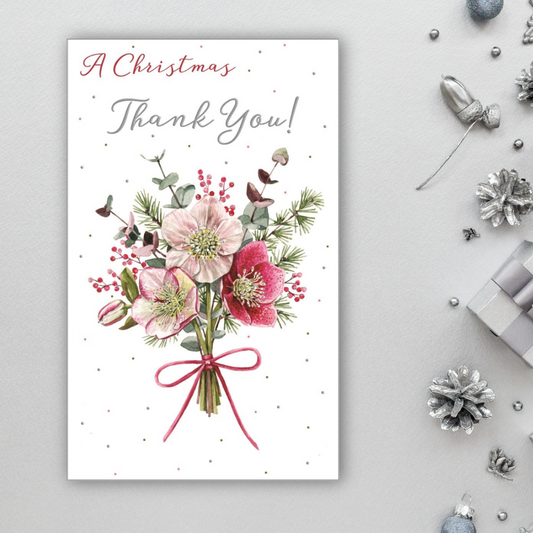 Thank You Christmas Card - Floral Bouquet