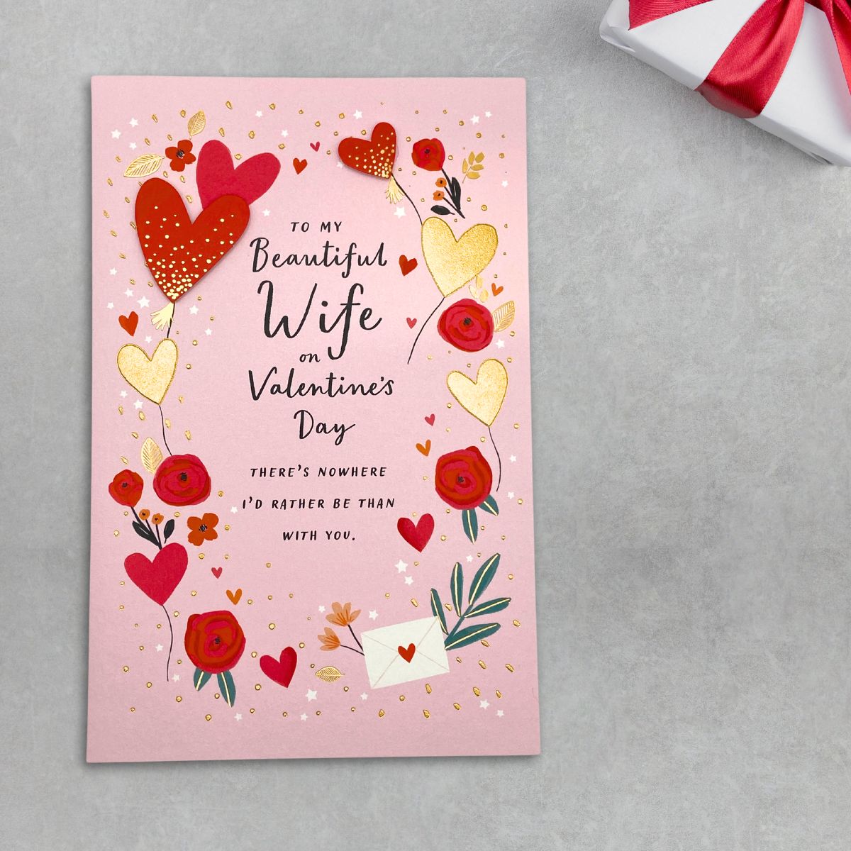 Wife Valentine's Day Card - Decoupage Hearts