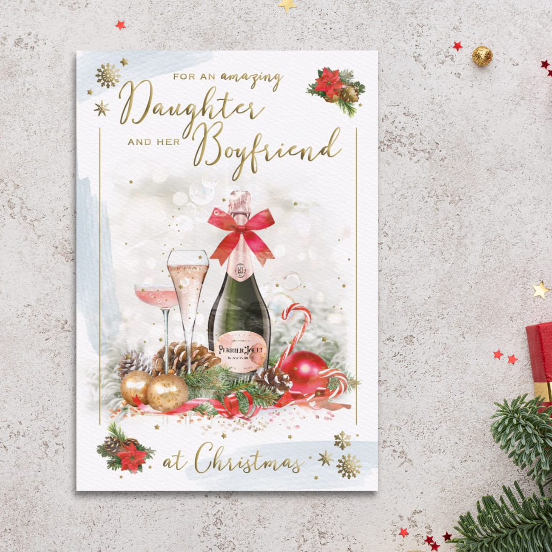 Daughter & Boyfriend Christmas Card - Brighstone Bubbly