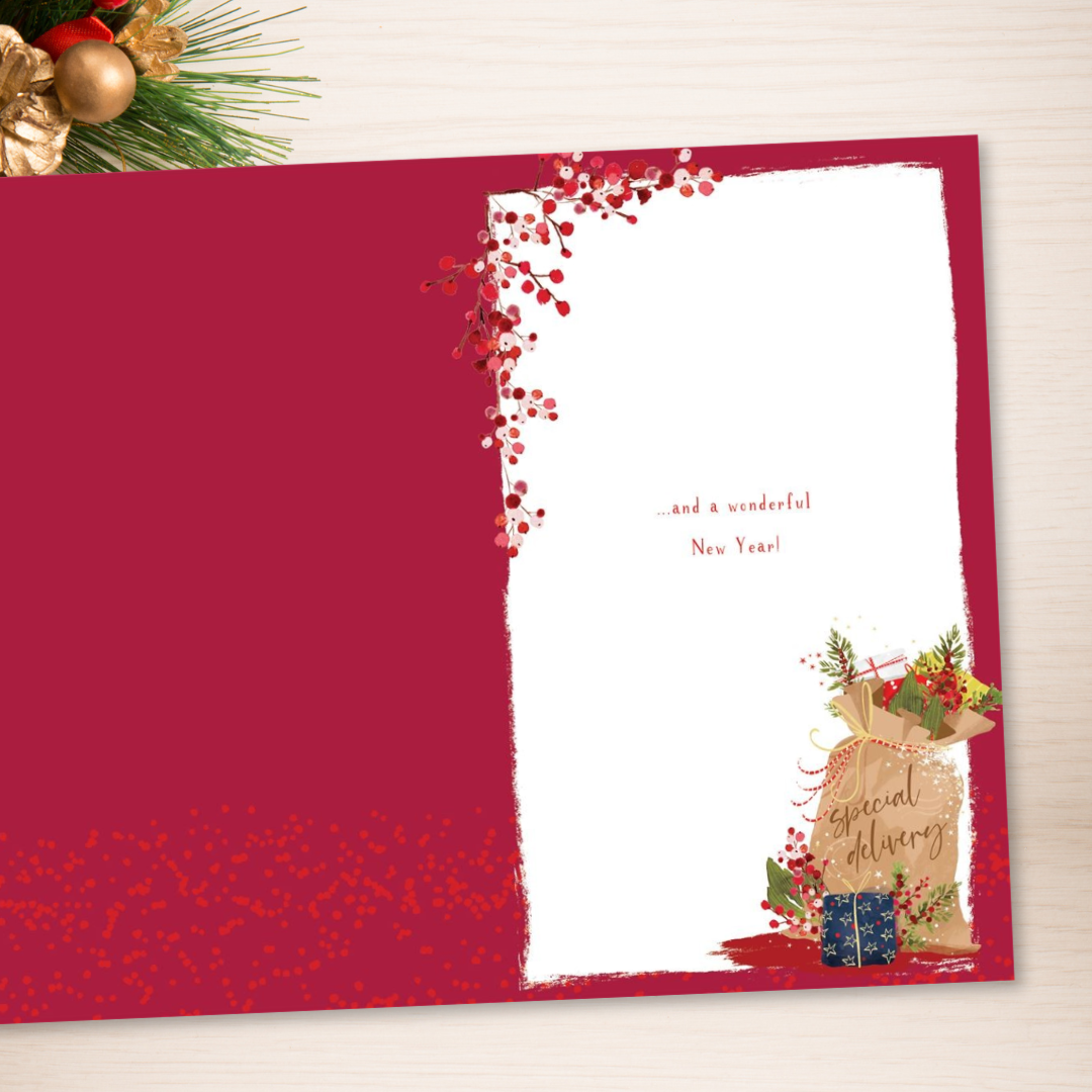 Open Christmas Card - Skylight Special Delivery