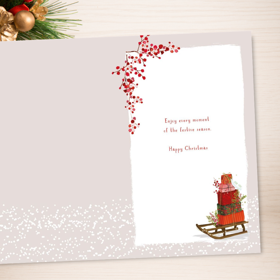 Open Christmas Card - Skylight Sleigh & Gifts