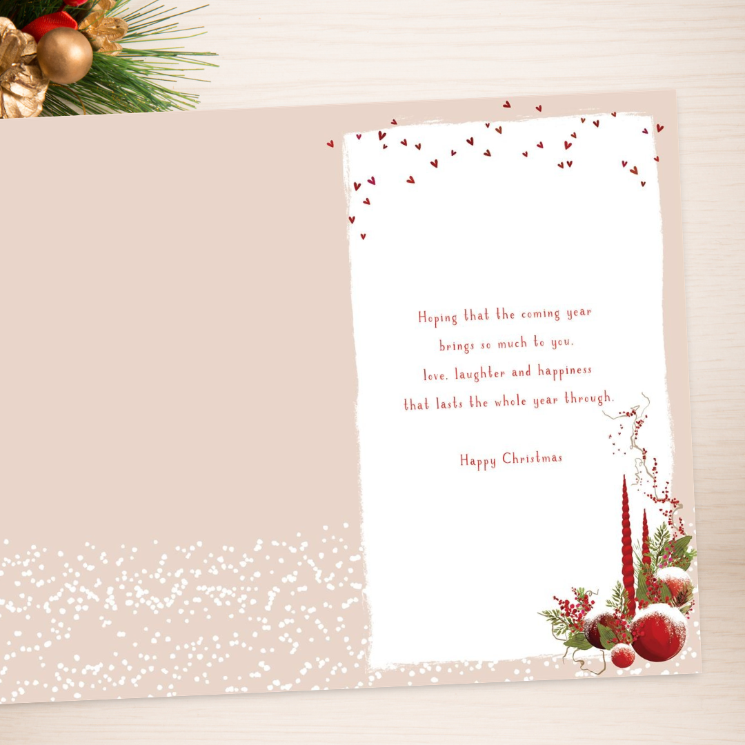 Open Christmas Card - Skylight Red Candles & Flowers