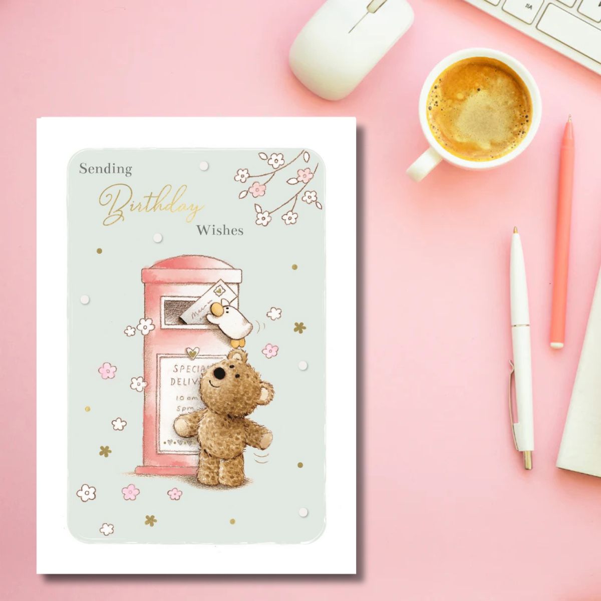 Barley Bear Birthday Card - Posting Card