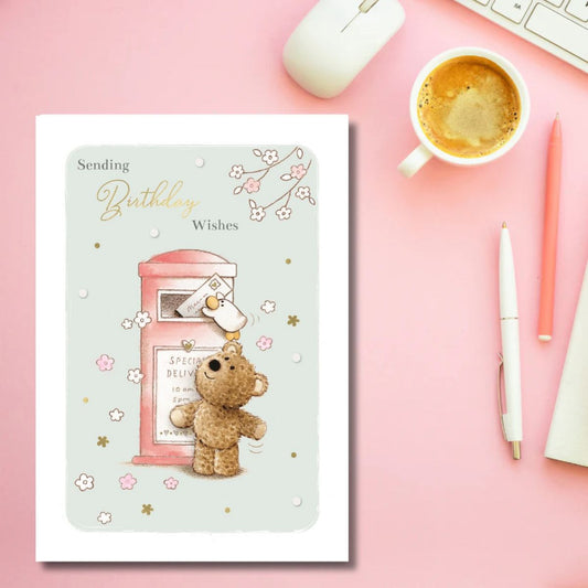 Barley Bear Birthday Card - Posting Card