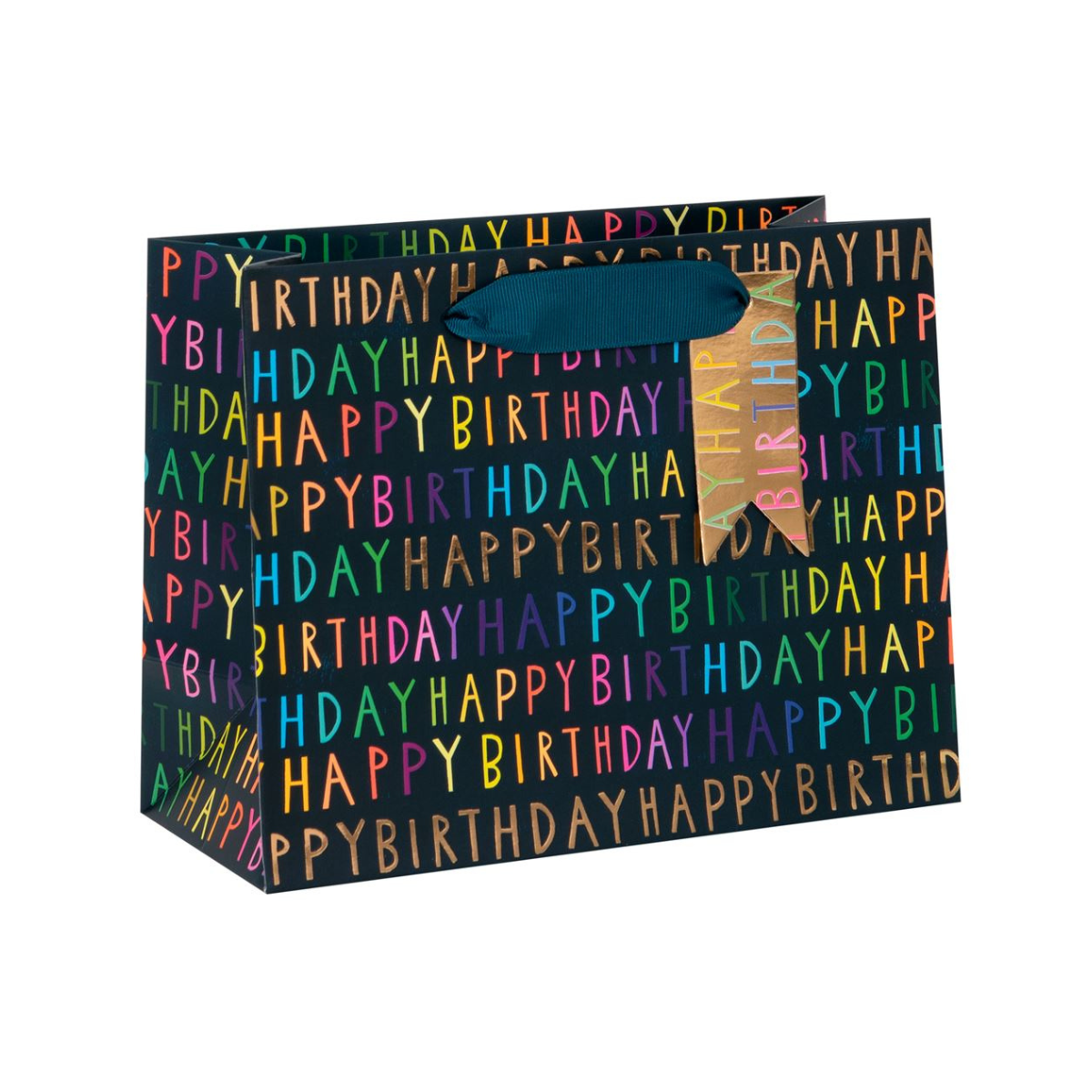 Gift Bag Medium - Neon Navy Text