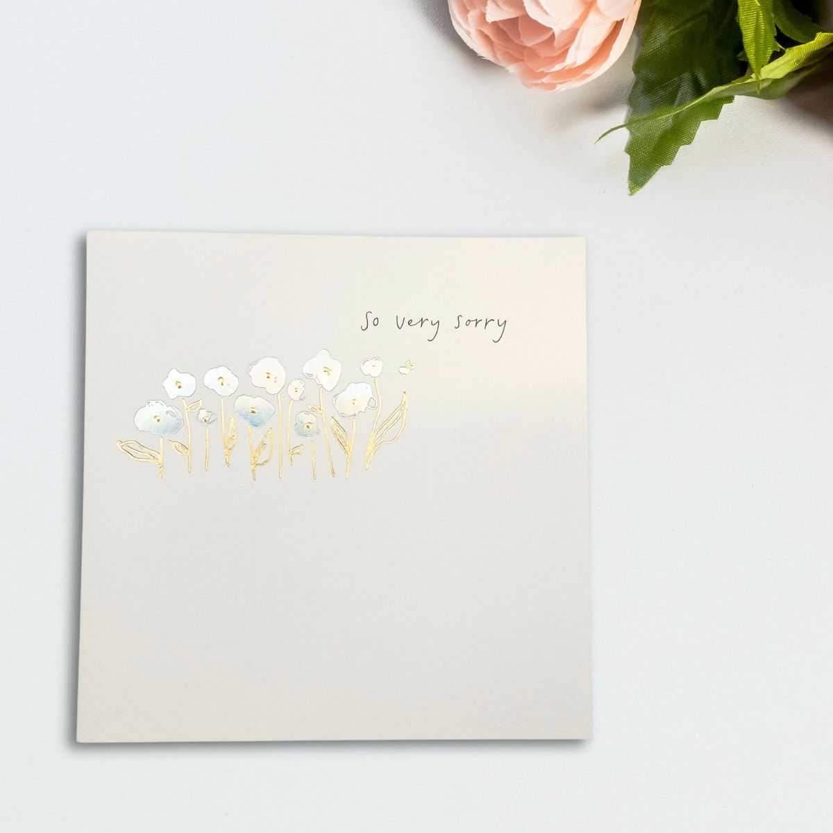 Sympathy Card - Holographic Flowers