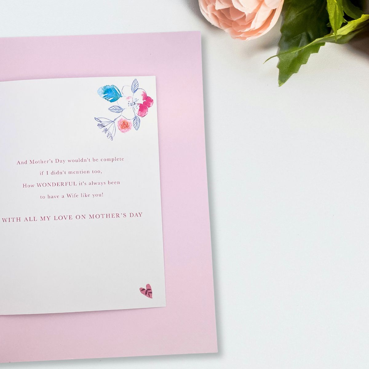 Wife Mother's Day Card - Floral Envelope